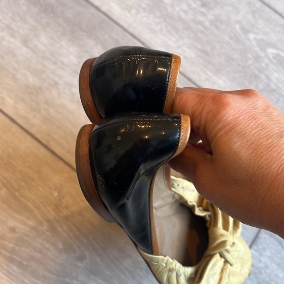 CHLOE Authentic Leather Two Tone Bow Ballerina Slippers Size 37.5 / 6.5 - Picture 5 of 12